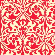Red Stylized Flower Print Italian Paper ~ Carta Varese Italy